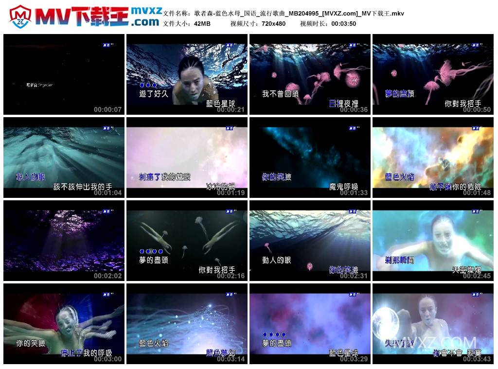 歌者森-蓝色水母_国语_流行歌曲_MB204995
